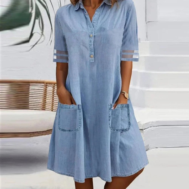 Jill™ | Denim Dress with Side Pockets