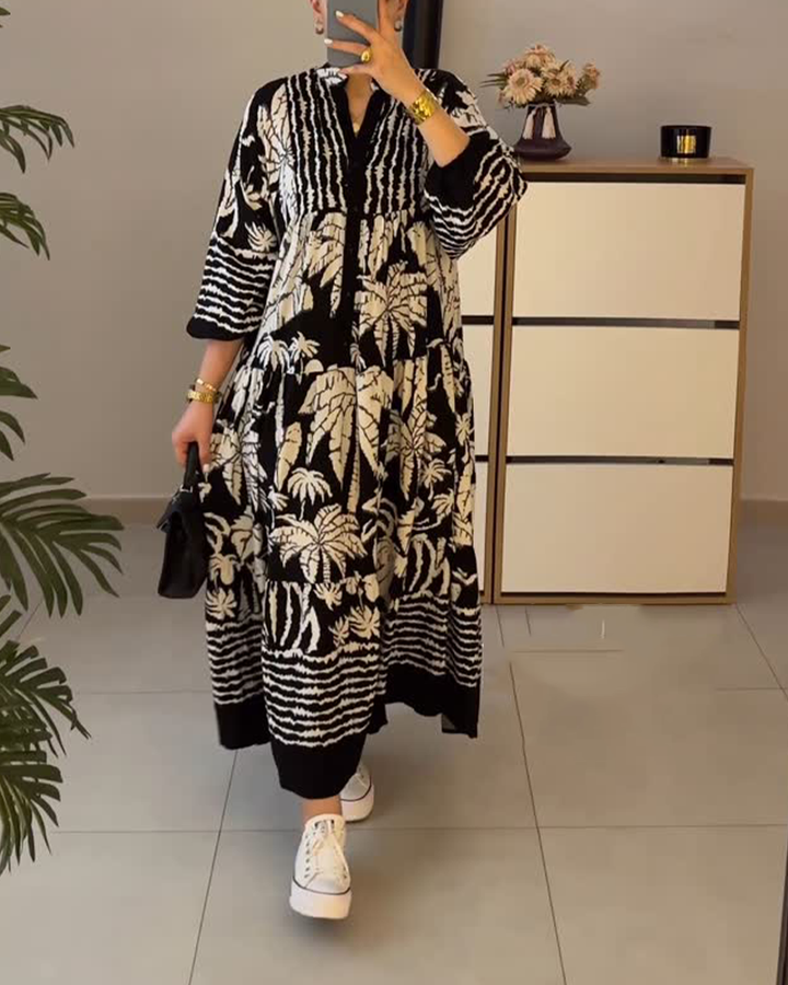Elena™ | Women’s Relaxed Loose-Fit Printed Dress