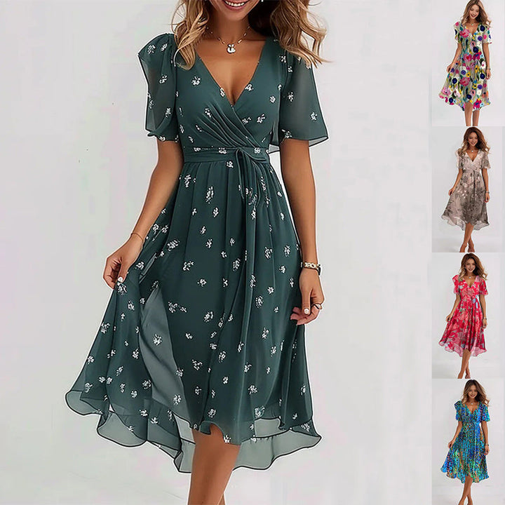 Priscilla™ | Elegant short sleeve dress
