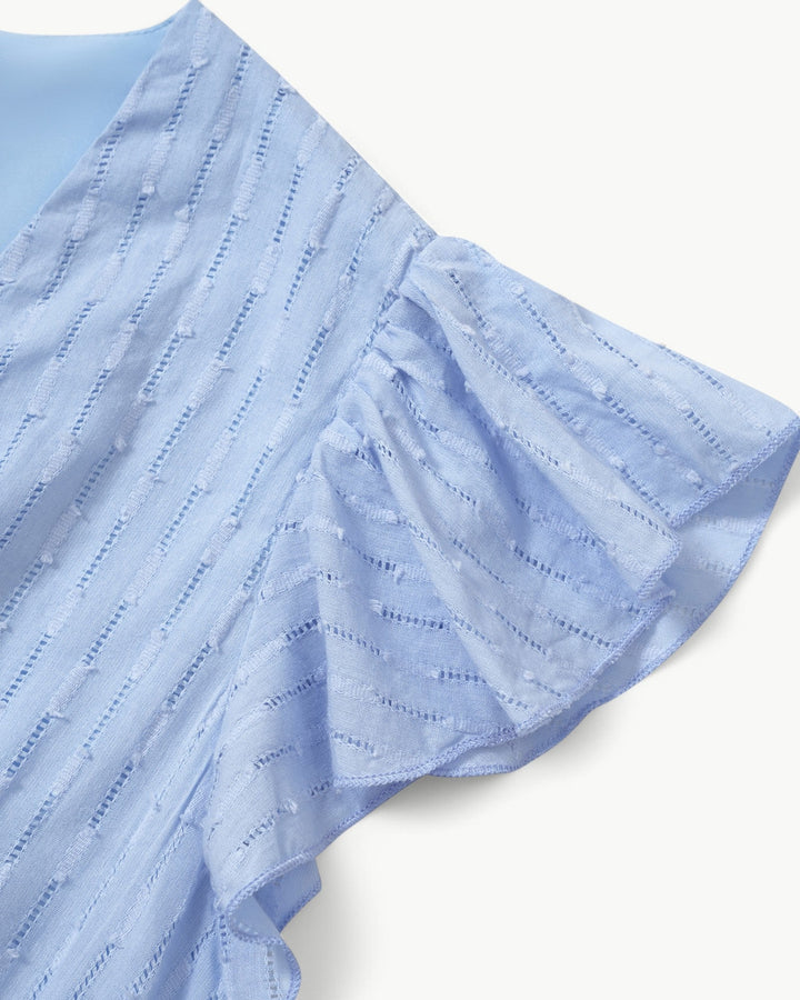 Lara™ | Midi Dress with V-neck and Ruffle Sleeves