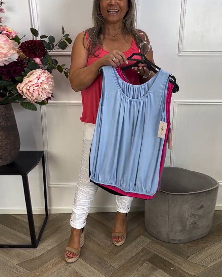 Keira™ | Women’s Sleeveless Solid Color Pleated Top