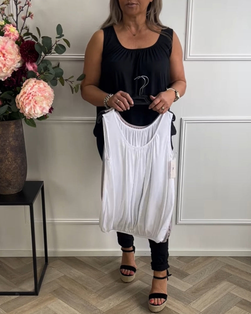Keira™ | Women’s Sleeveless Solid Color Pleated Top