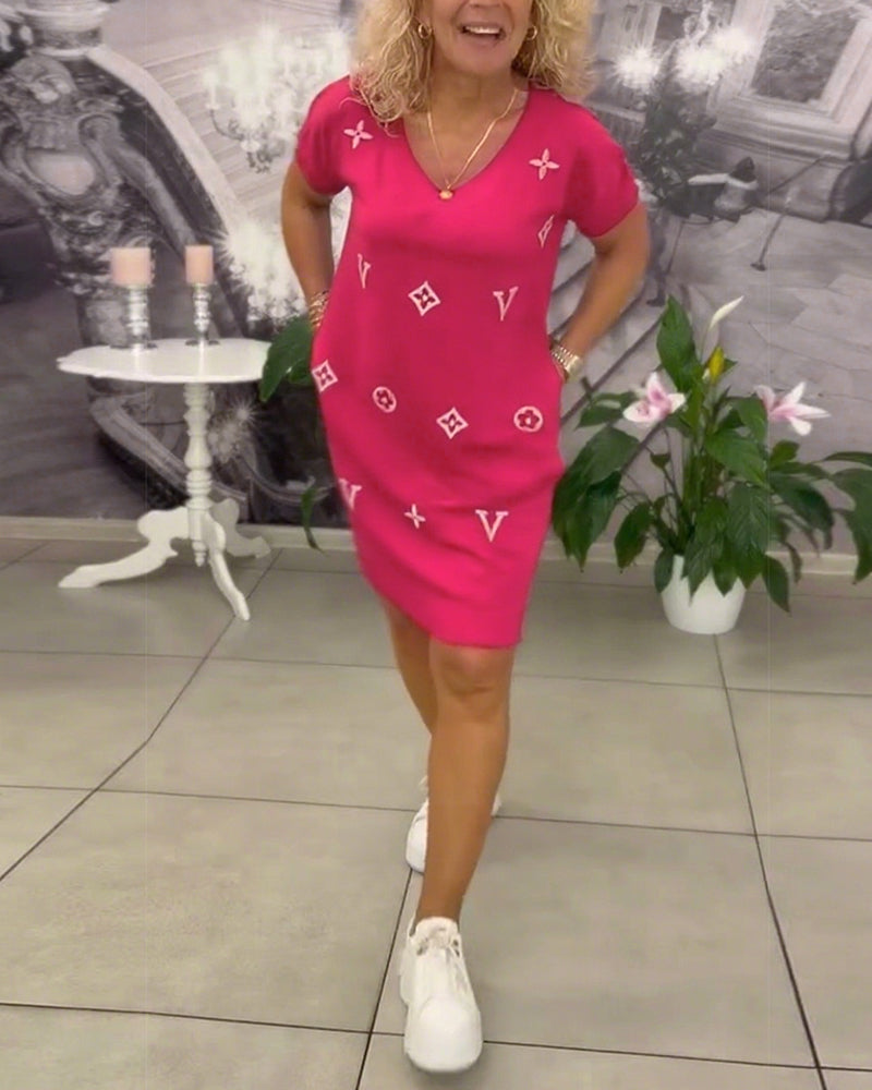 Sienna™ | Women’s Fashion V-Neck Short Sleeve Dress