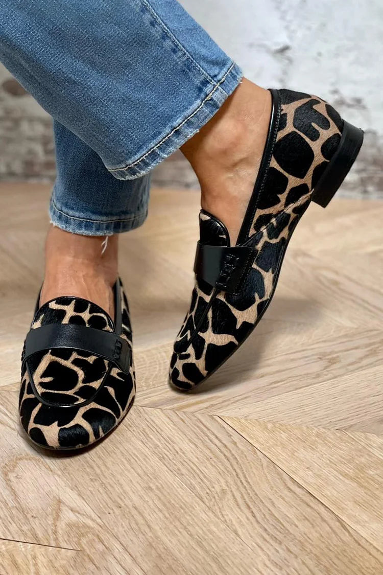Jesmira – Cosy & Stylish Cow-Print Loafers