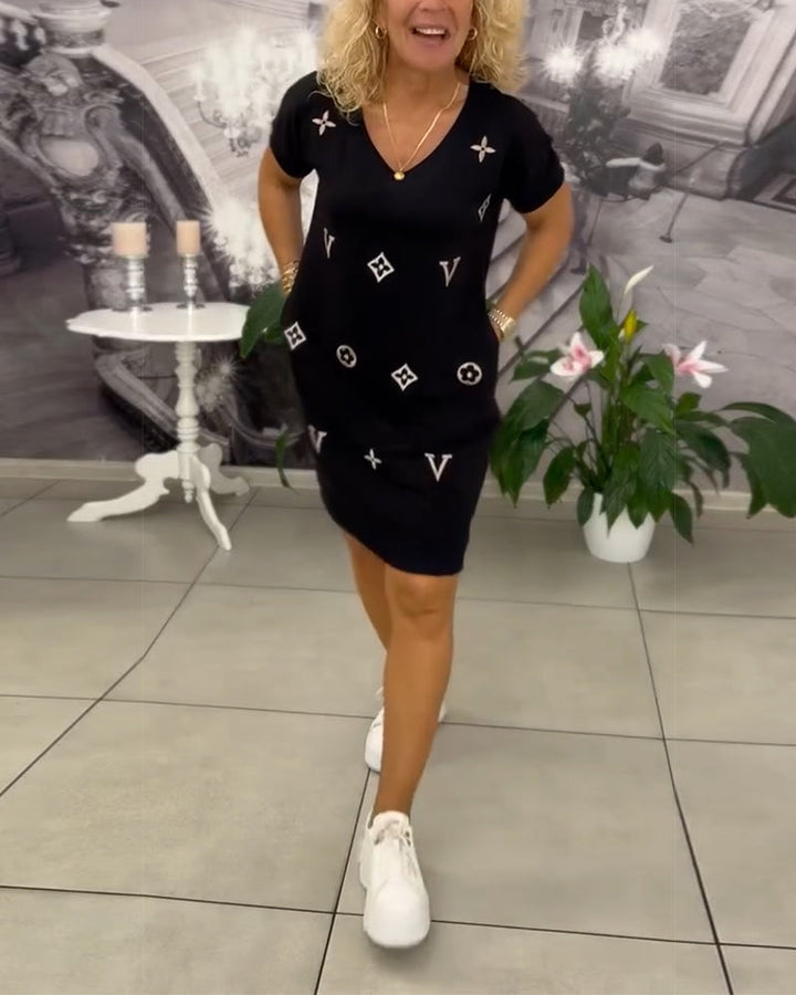 Sienna™ | Women’s Fashion V-Neck Short Sleeve Dress