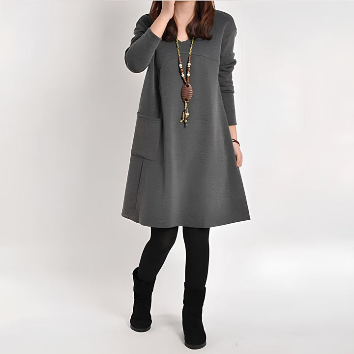 Tivea™ | Vintage Long Sleeve Dress for Women
