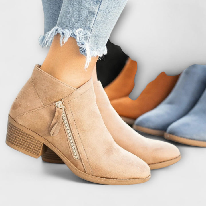 Larisa™ – Suede Boots with Block Heel