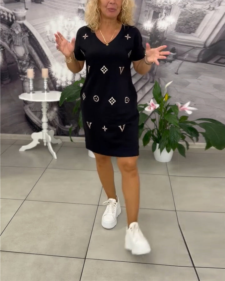 Sienna™ | Women’s Fashion V-Neck Short Sleeve Dress