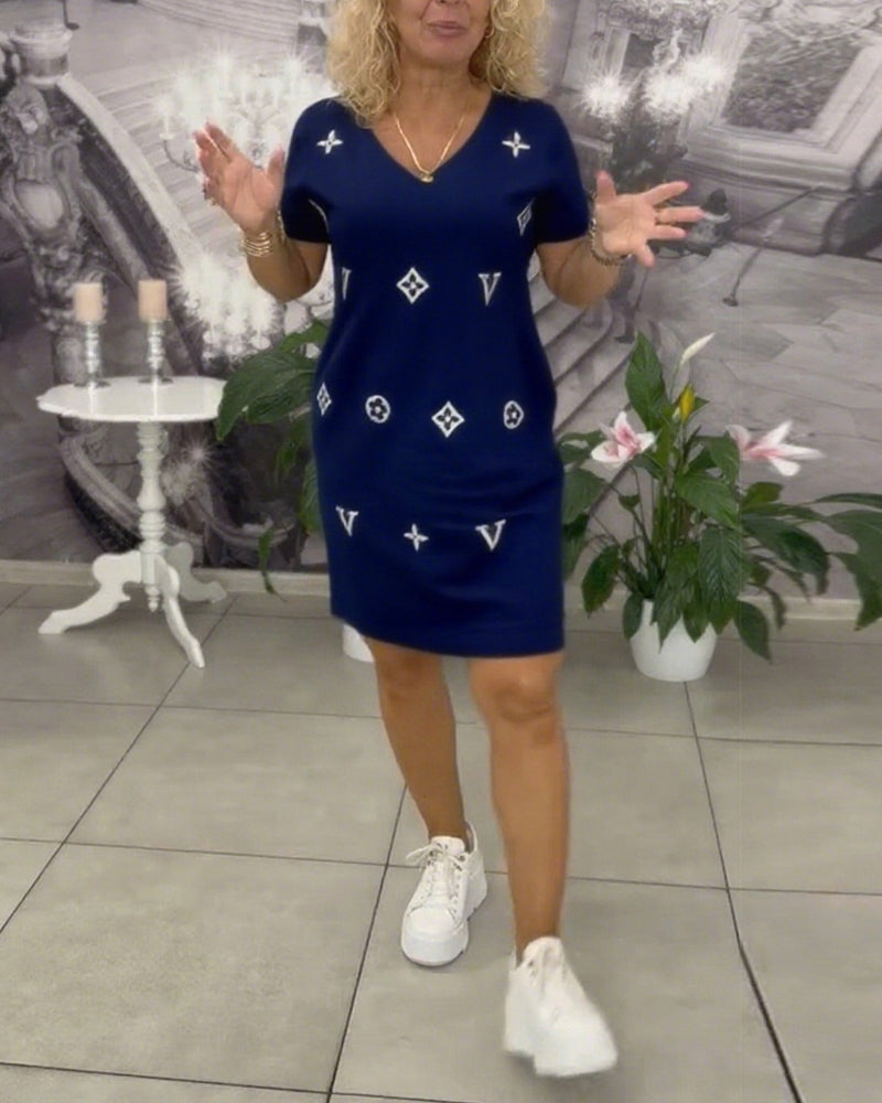 Sienna™ | Women’s Fashion V-Neck Short Sleeve Dress