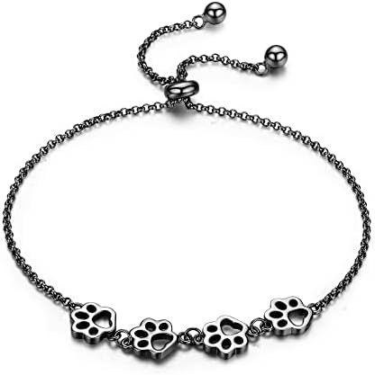 Silver Paw Print Bracelet – Adjustable Fit