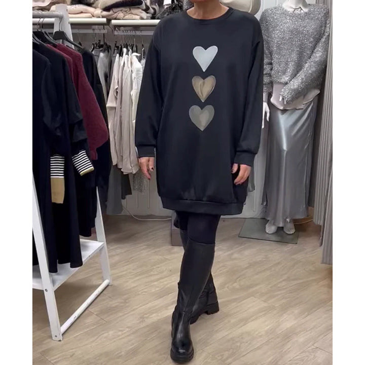 Laura™ | Casual shift dress with heart pattern