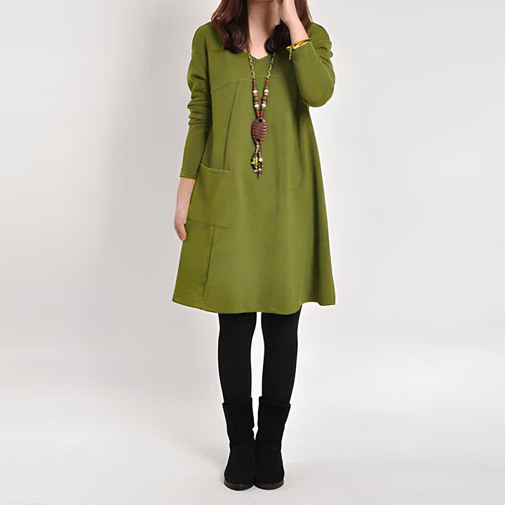 Tivea™ | Vintage Long Sleeve Dress for Women