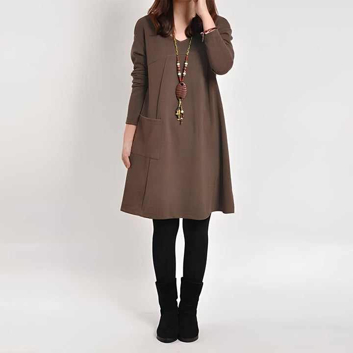 Tivea™ | Vintage Long Sleeve Dress for Women