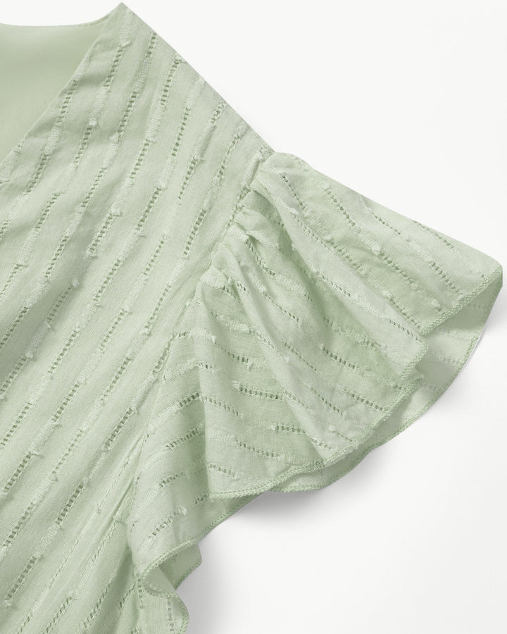 Lara™ | Midi Dress with V-neck and Ruffle Sleeves