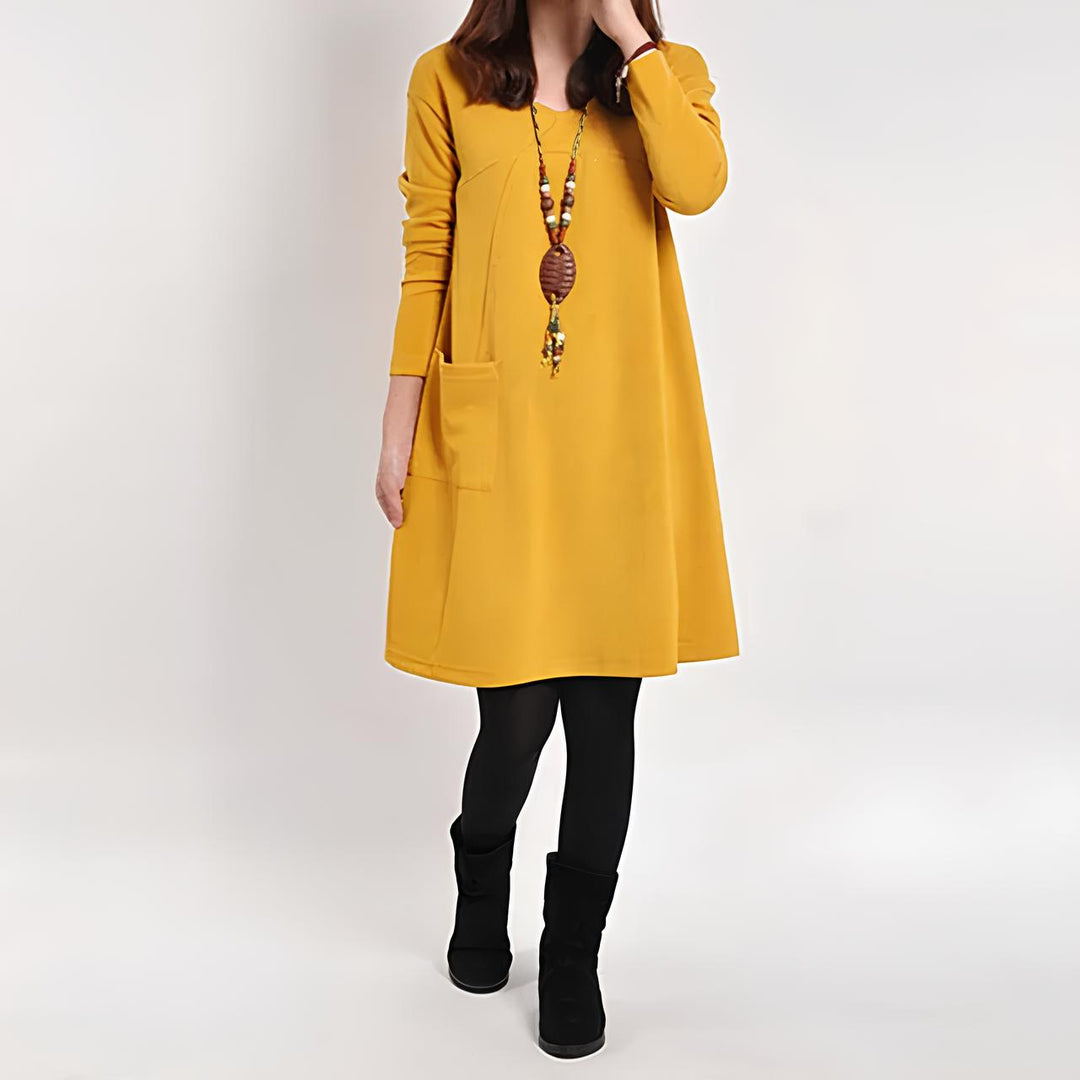Tivea™ | Vintage Long Sleeve Dress for Women