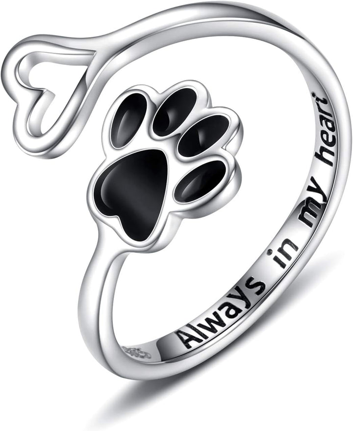 Handcrafted Paw & Heart Ring