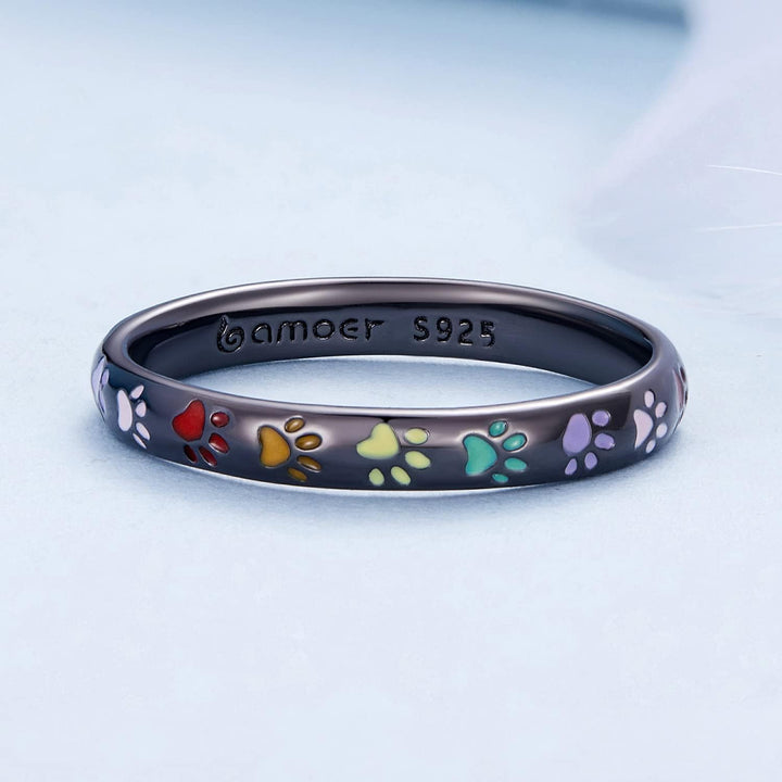 Silver Ring with Paw Design