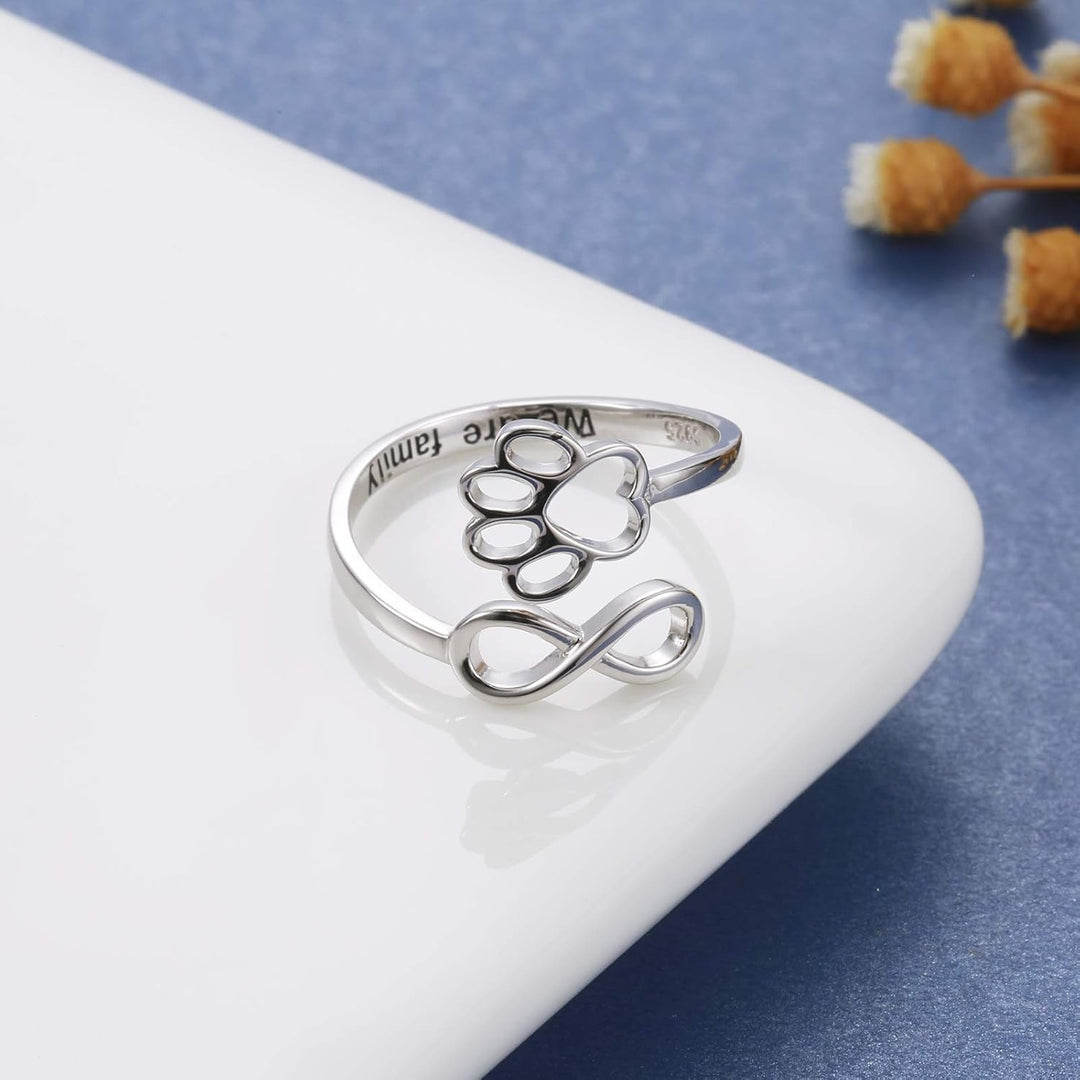 Handcrafted Paw & Heart Ring