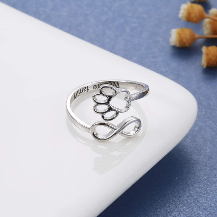 Handcrafted Paw & Heart Ring