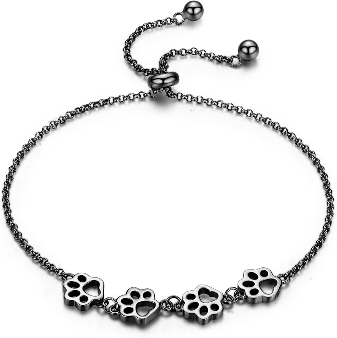 Silver Paw Print Bracelet – Adjustable Fit