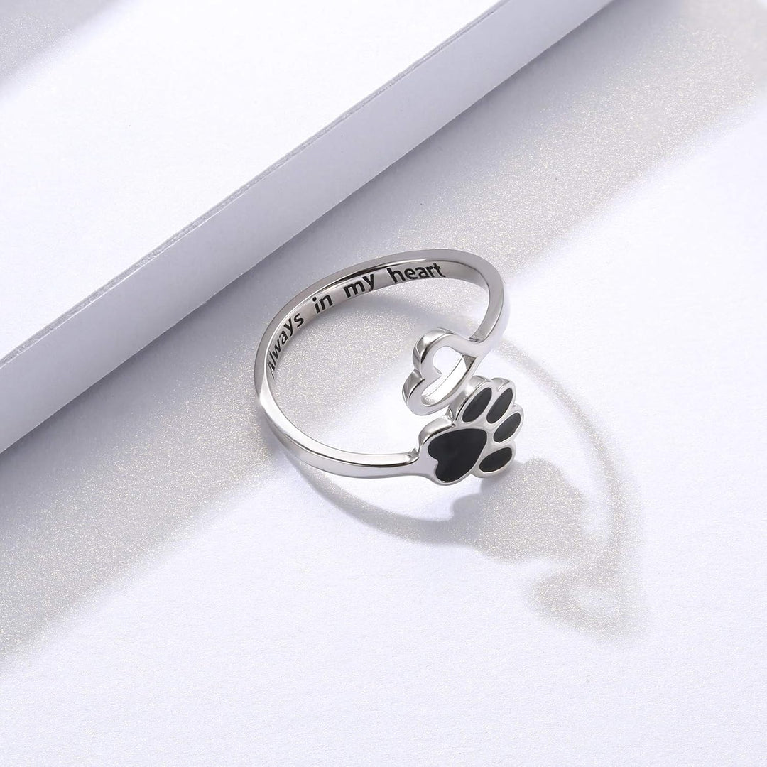 Handcrafted Paw & Heart Ring