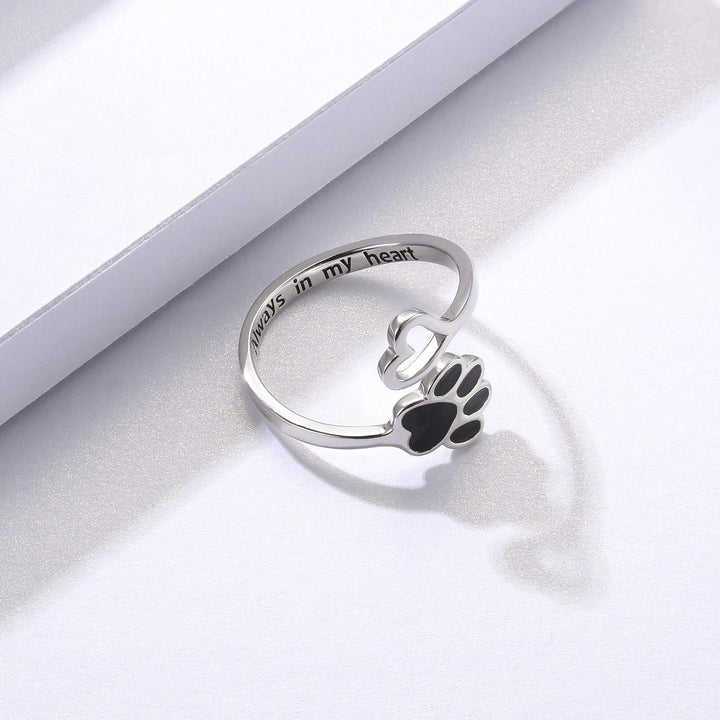 Handcrafted Paw & Heart Ring