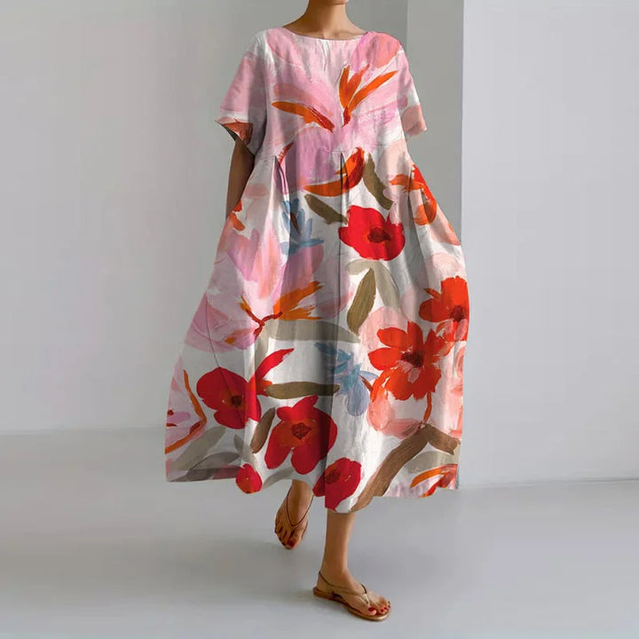 Lea™ | Floral Dress with V-Neck for Women