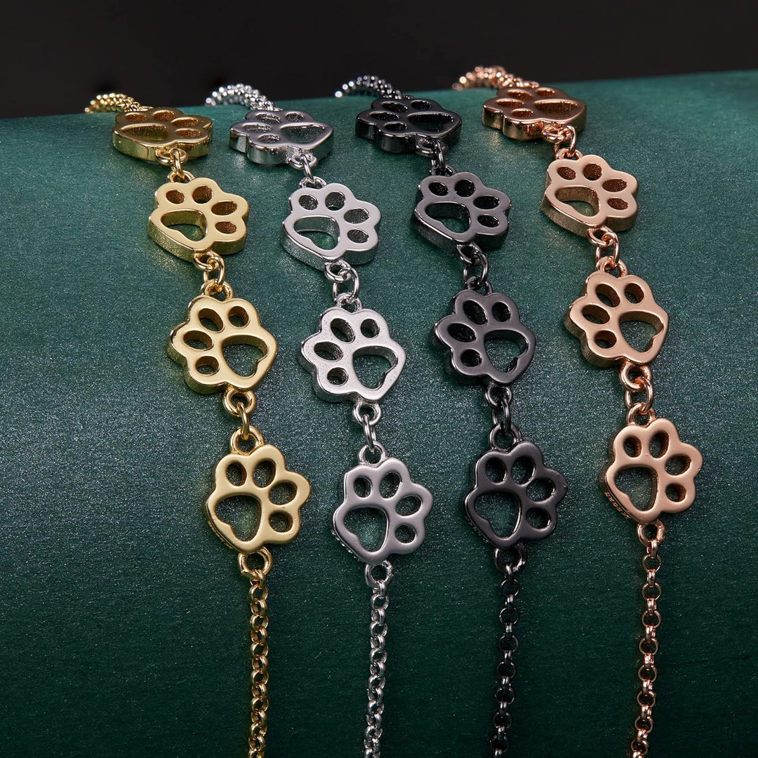 Silver Paw Print Bracelet – Adjustable Fit