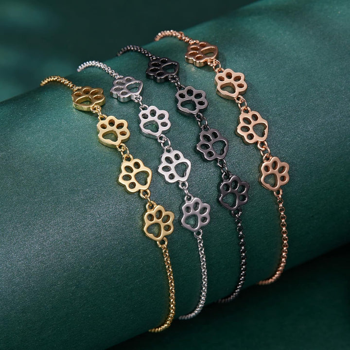 Silver Paw Print Bracelet – Adjustable Fit