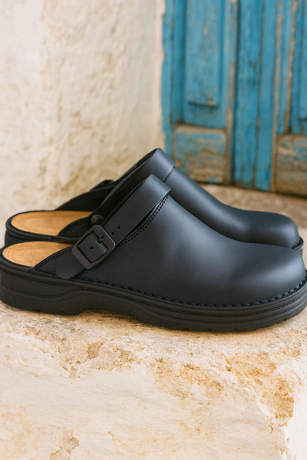 Boho Leather Slip-On Clogs