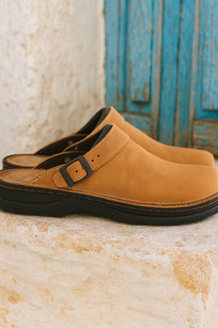 Boho Leather Slip-On Clogs