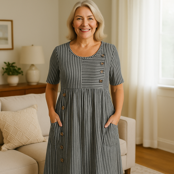 Nadine | Elegant Striped Dress