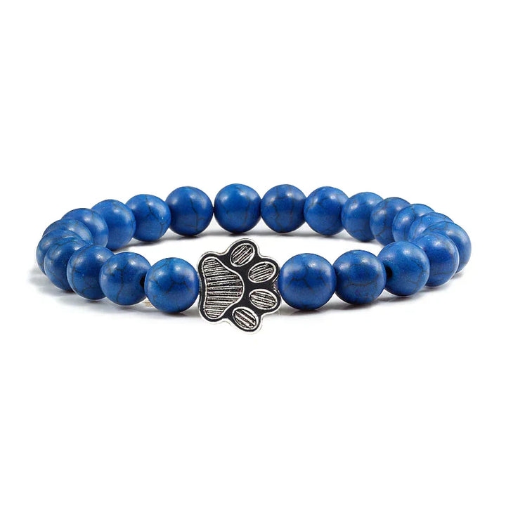 Beaded Paw Bracelet – Natural Stone Design