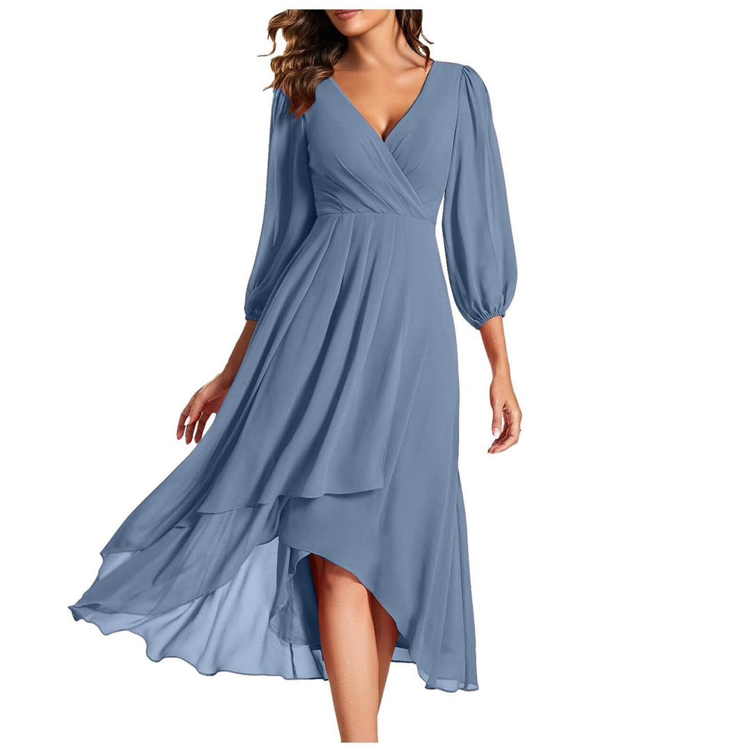 Mia™ – V-neck dress with asymmetric hem