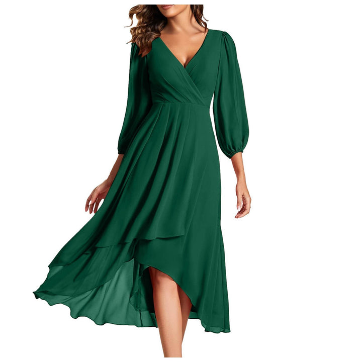 Mia™ – V-neck dress with asymmetric hem