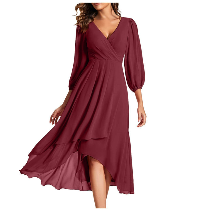 Mia™ – V-neck dress with asymmetric hem