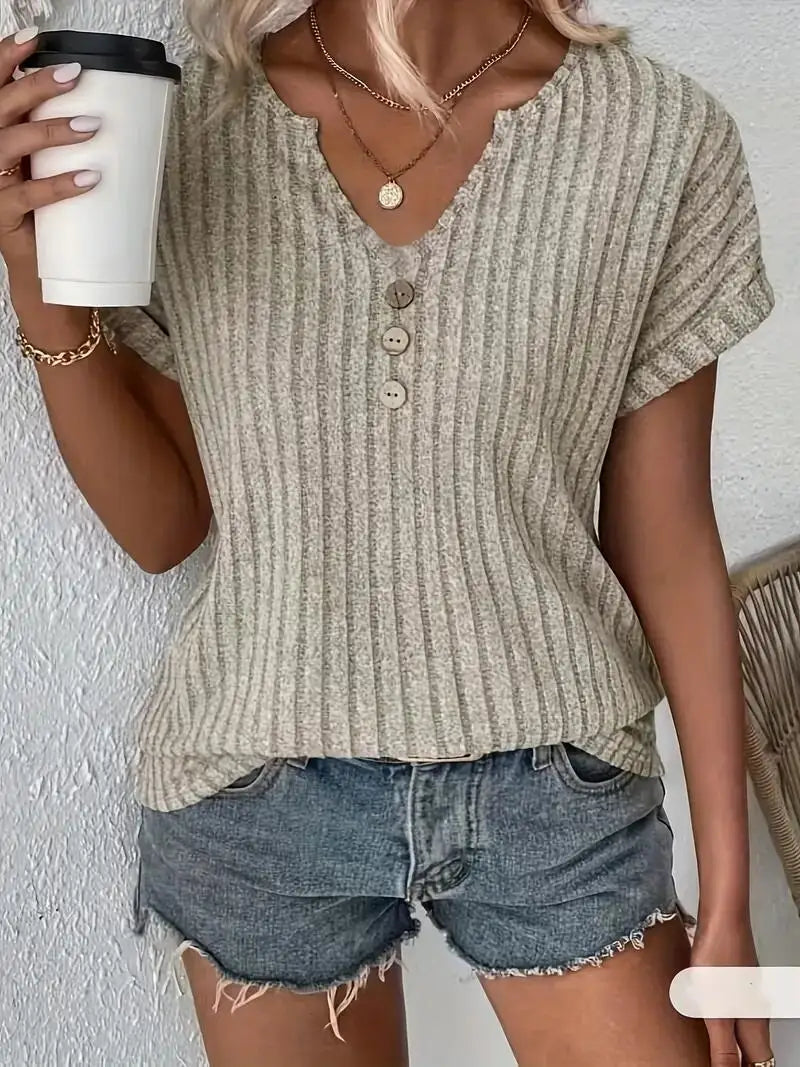 Ribbed tee "Sunday Picnic" – Fresh & feminine