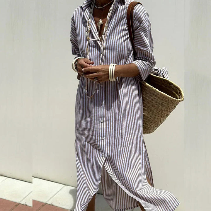 Camille™ | Striped Shirt Dress