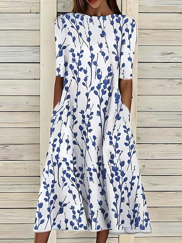 Leigh – Coastal Floral Midi Dress