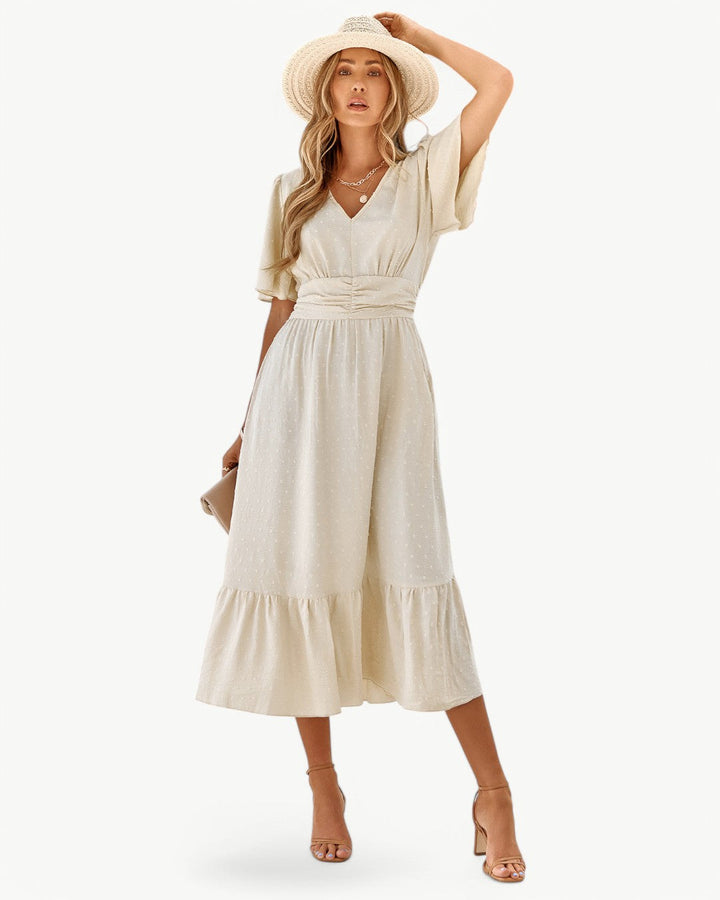 Renee™ | V-neck Calf-Length Dress