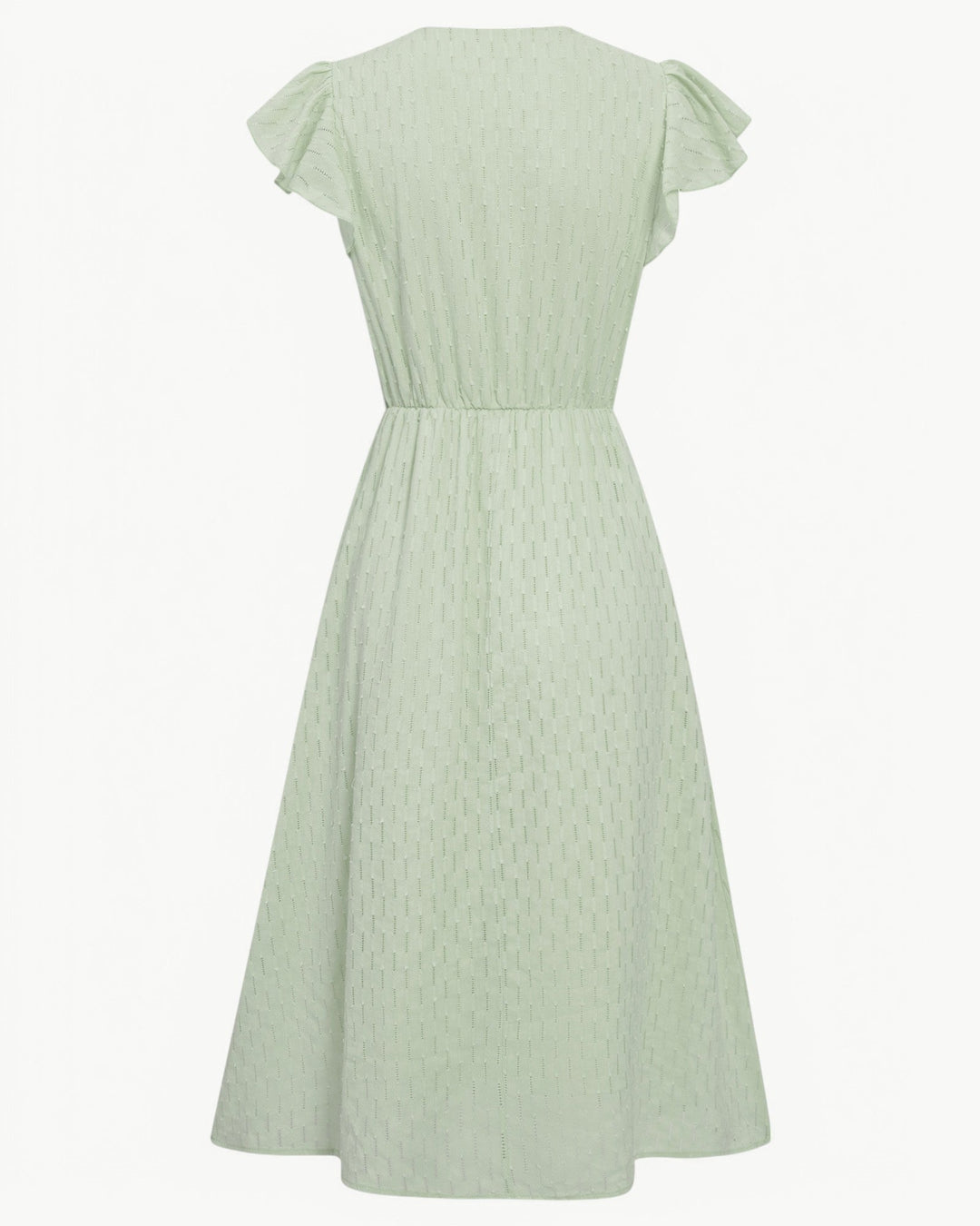 Lara™ | Midi Dress with V-neck and Ruffle Sleeves