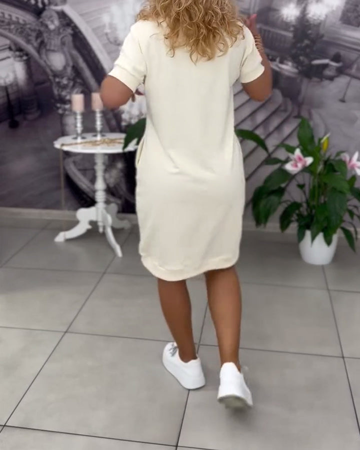 Sienna™ | Women’s Fashion V-Neck Short Sleeve Dress