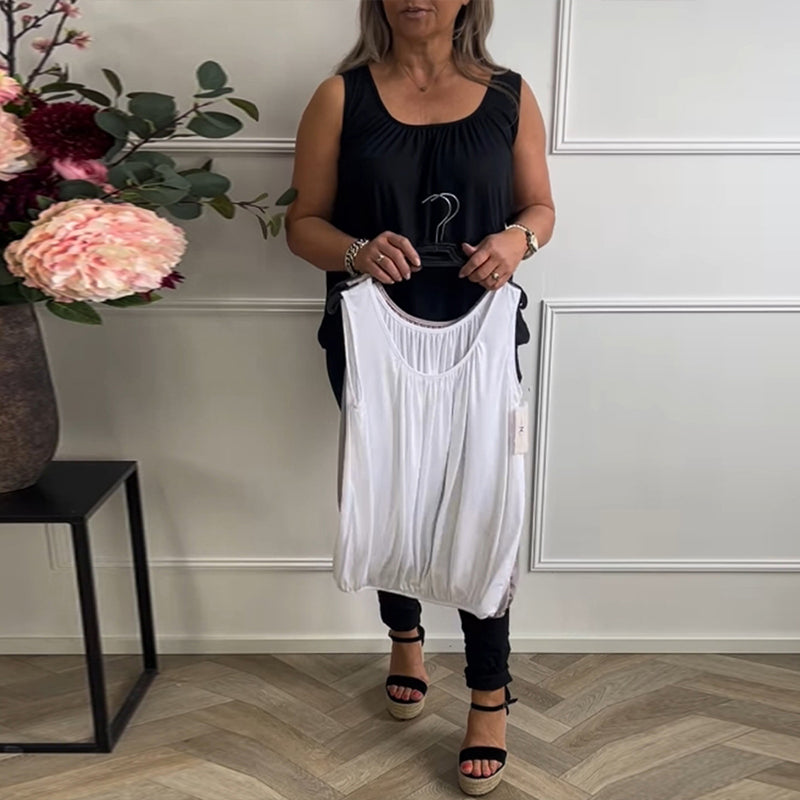 Keira™ | Women’s Sleeveless Solid Color Pleated Top