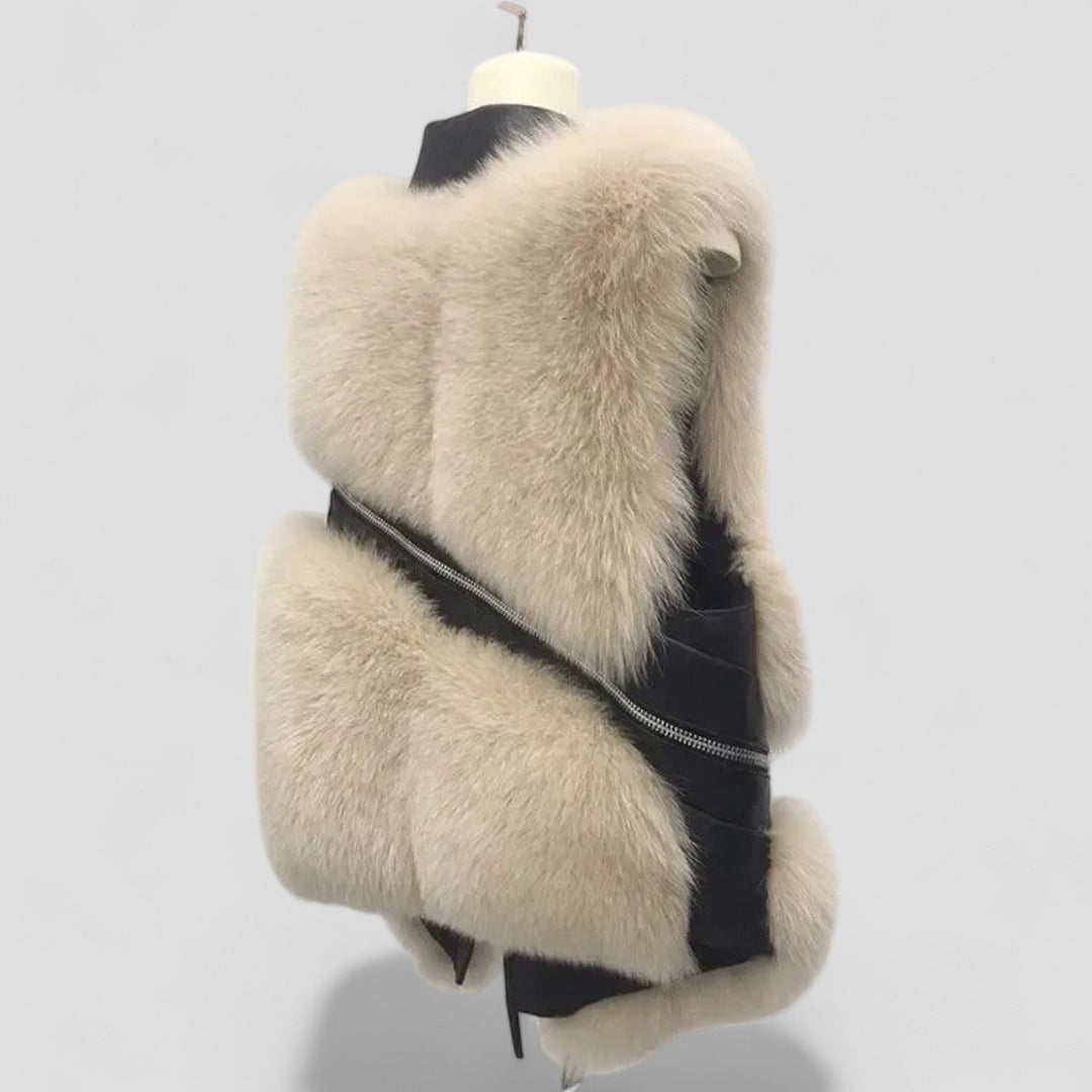 Rina™ - Eleganique Chic Slim-Fit Fur Vest