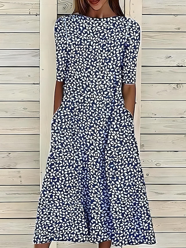 Leigh – Coastal Floral Midi Dress